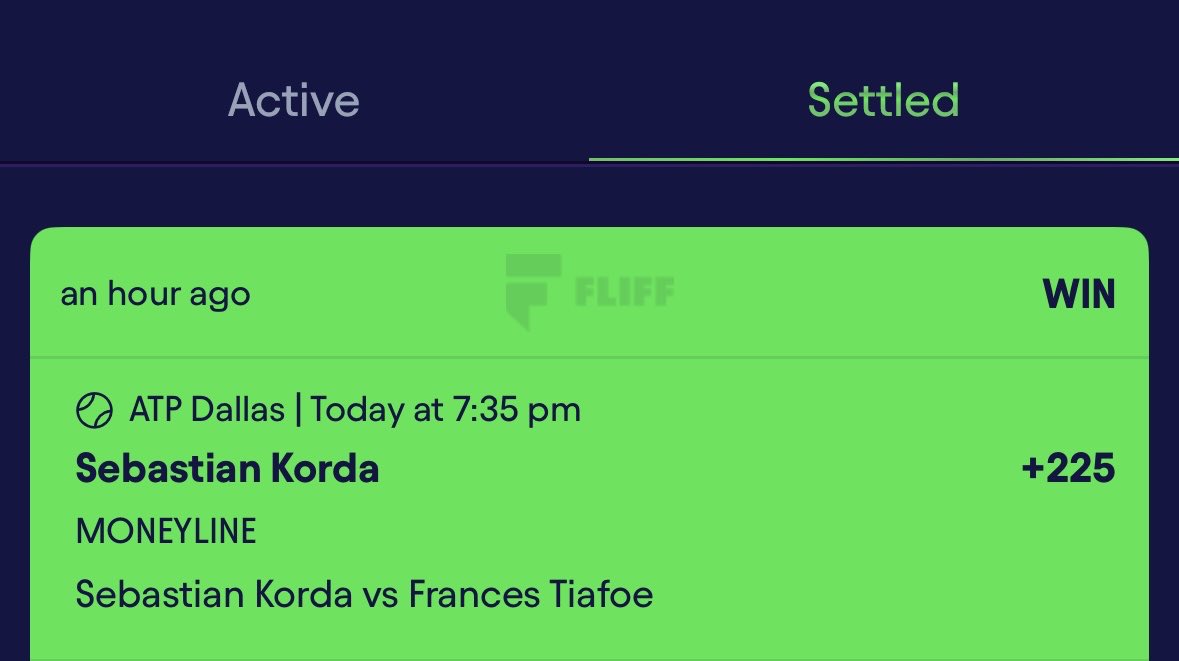 TennisPlays247's tweet photo. ✅🤑✔️✅🤑

We hope you caught our live call once Korda fell down 2-4 in that 1st set

He only lost 2 more games in the entirety of the match afterwards🤑

More Moneyline plays &amp; straight bets are coming out on @fliff ASAP

#Fliff #Flif #BetMGM #Betting #Tennis #Tenis #Bet #Caper https://t.co/2fhIqorKQq