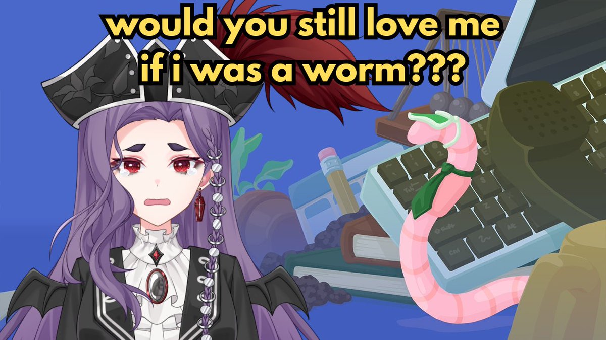 🔴 NOW SETTING SAIL 🔴

would you still love me if i was a worm and i had to work from home on a normal human sized desk and flail my body around to type a single letter at a time on the proportionally massive keyboard

(we playin Worming From Home)