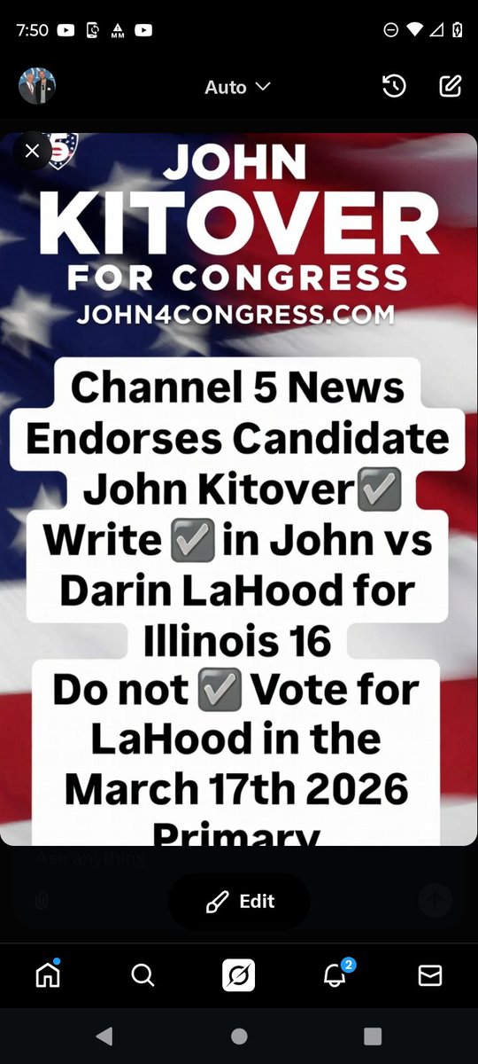 🇺🇸 John Kitover Candidate Congressman IL 16 tweet media
