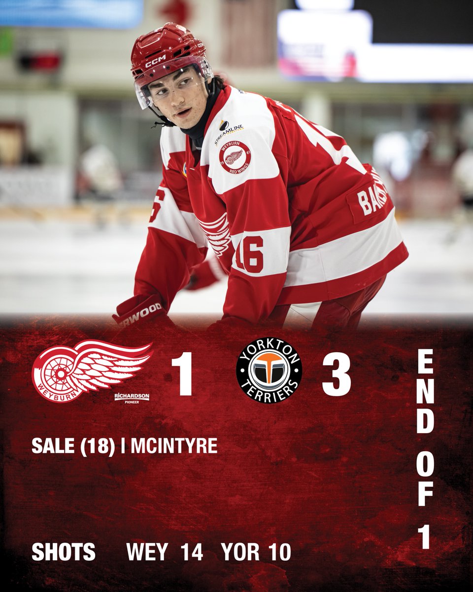 weyburnredwings's tweet photo. 1️⃣ Looking to bounce back in the second.
🚨 SALE (18) 🍎MCINTYRE
📸 Highway 39 Photography
#WeyburnRedWings #SJHL #FirstPeriod https://t.co/243SJFEGtu