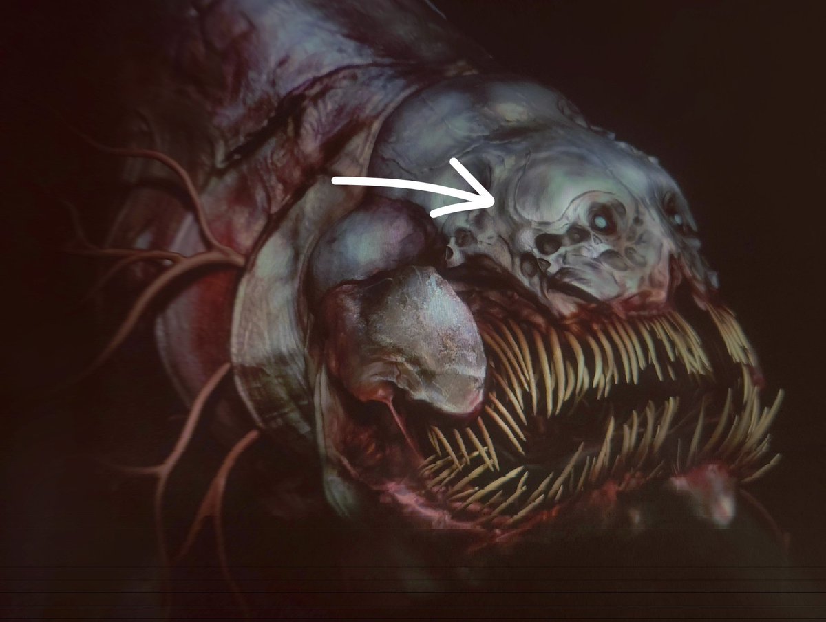 ArnauDomenech's tweet photo. @deadly_melodic @markiplier @iceddarkroast I love the little details, like the human skulls that make up her head. What an outstanding artwork 🙌 My guess is that she might be a sort of collective consciousness of everyone who died in the blood ocean 🤔 https://t.co/34uzzEfmn9