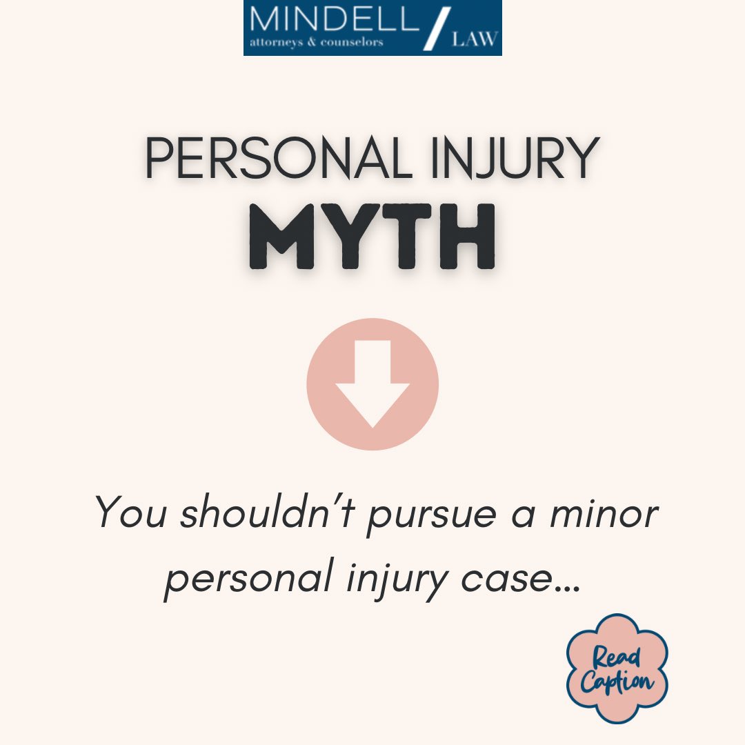 MindellFirm's tweet photo. 🚫 “You shouldn’t pursue a minor personal injury case.” Not true.
What seems minor can turn into ongoing pain 🤕, medical bills 💸, and lost wages⏳
You don’t have to decide what your case is worth alone⚖️
Even small injuries deserve proper evaluation.
🌐https://t.co/mIIemCrFBW https://t.co/FnGbAueb0I