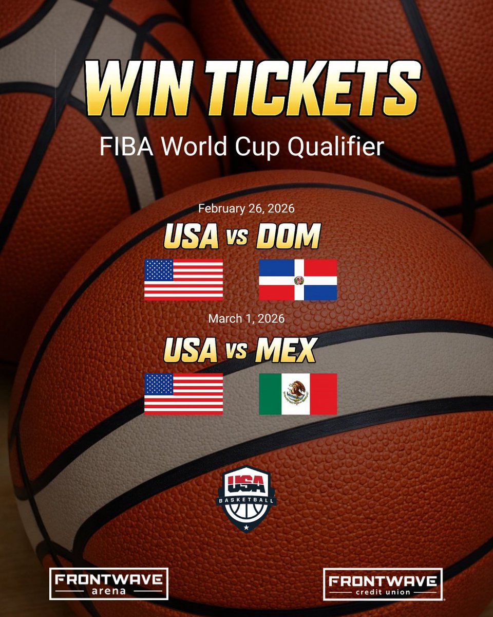 FrontwaveCU's tweet image. 🏀 Oceanside! The USA Basketball Men’s National Team is coming to town for FIBA World Cup Qualifying games and we’re giving away 2 tickets!

👉 Head to our Instagram to enter:
hubs.li/Q042vcrS0

Let’s go USA! 🇺🇸🏀
#FrontwaveCU #USABasketball #FIBAWC #Oceanside