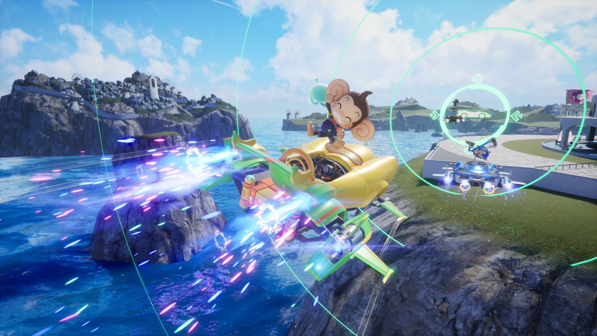 SAAC_News's tweet image. SEGA shared a bunch of joyful screenshots with us! They feature AiAi rushing to the finish line in Sonic Racing CrossWorlds. Look at this happy little fella!

The Super Monkey Ball content is available for free and features: 

- AiAi as a playable character
- AiAi’s vehicle, the…