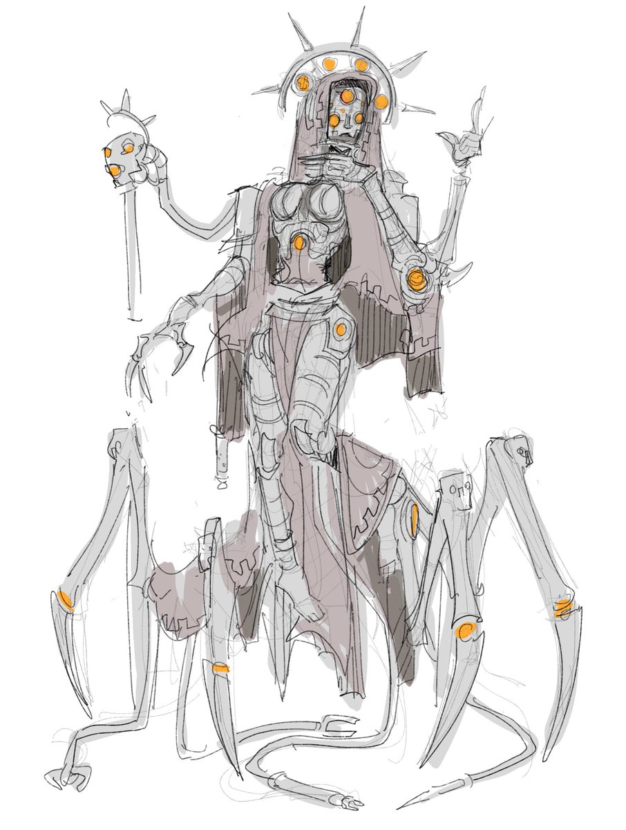 #sketch #commissionart #warhammer40k #WarhammerCommunity #mechanicus #darkmechanicum and another dangerous lady
