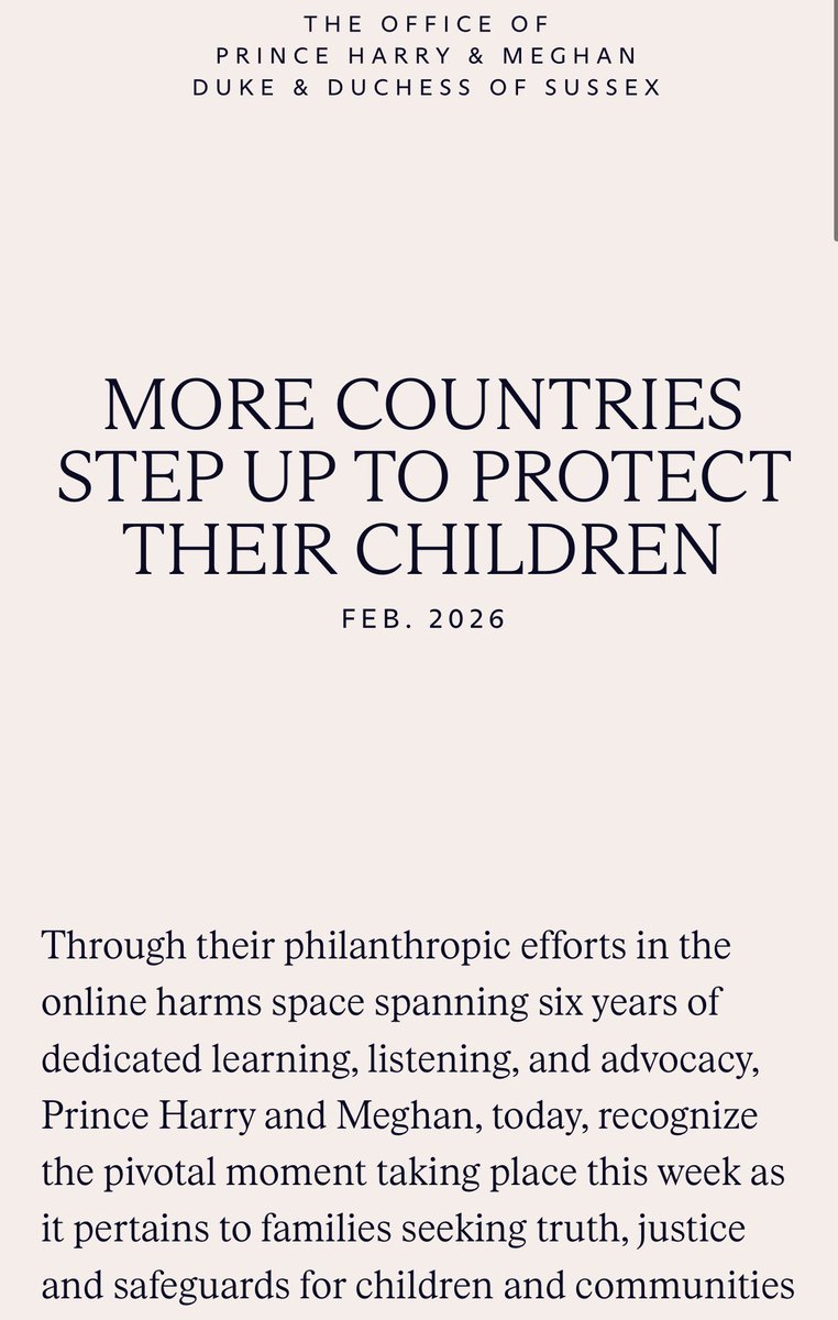 ChrisBaronSmit1's tweet photo. 🆕 Update from Archewell Philanthropies. 

“Prince Harry and Meghan, today, recognize the pivotal moment taking place this week as it pertains to families seeking truth, justice and safeguards for children and communities around the world.”

👓https://t.co/oLMPizx9q9 https://t.co/Jdpd4EnJWM