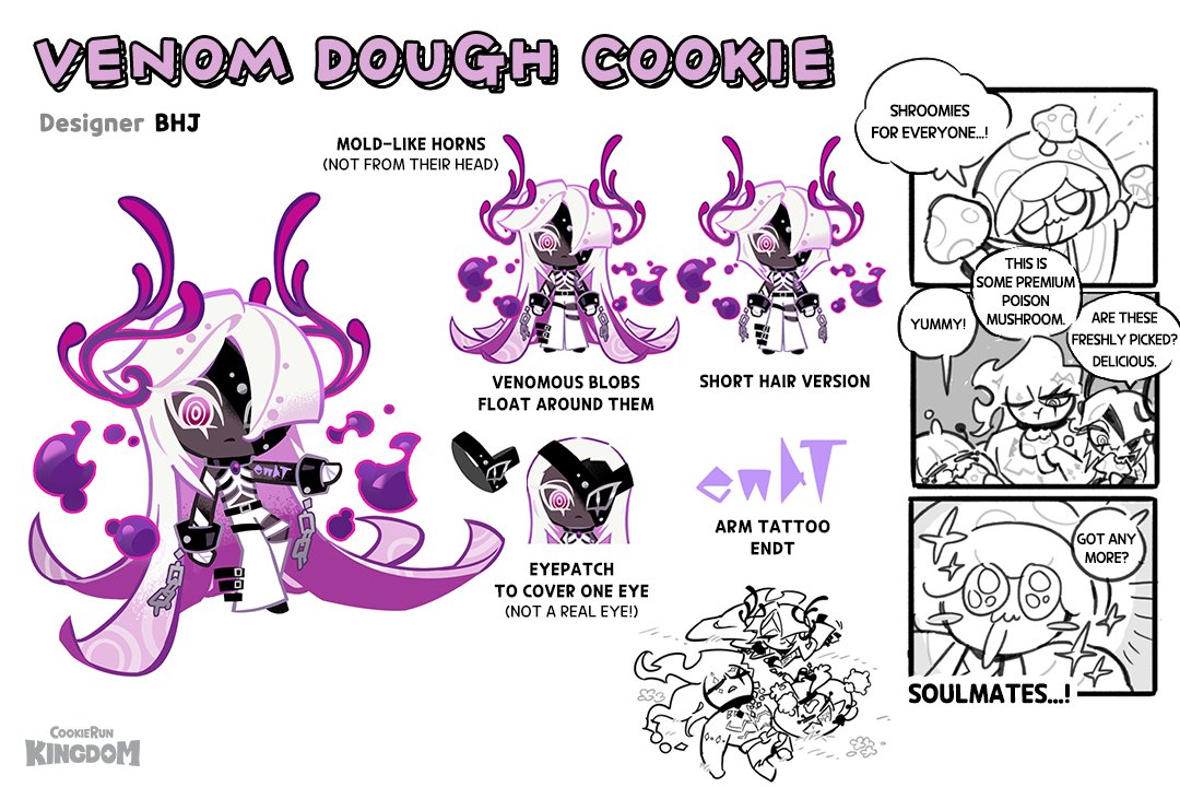 CRKingdomEN's tweet image. #VenomDoughCookie Experiment Log🧪
Freshly picked poison mushrooms only! 🍄

#CookieRun #CookieRunKingdom