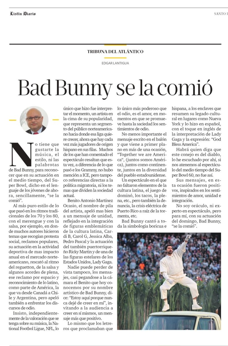Tribuna del Atlántico
Bad Bunny se la comió

listindiario.com/puntos-de-vist…