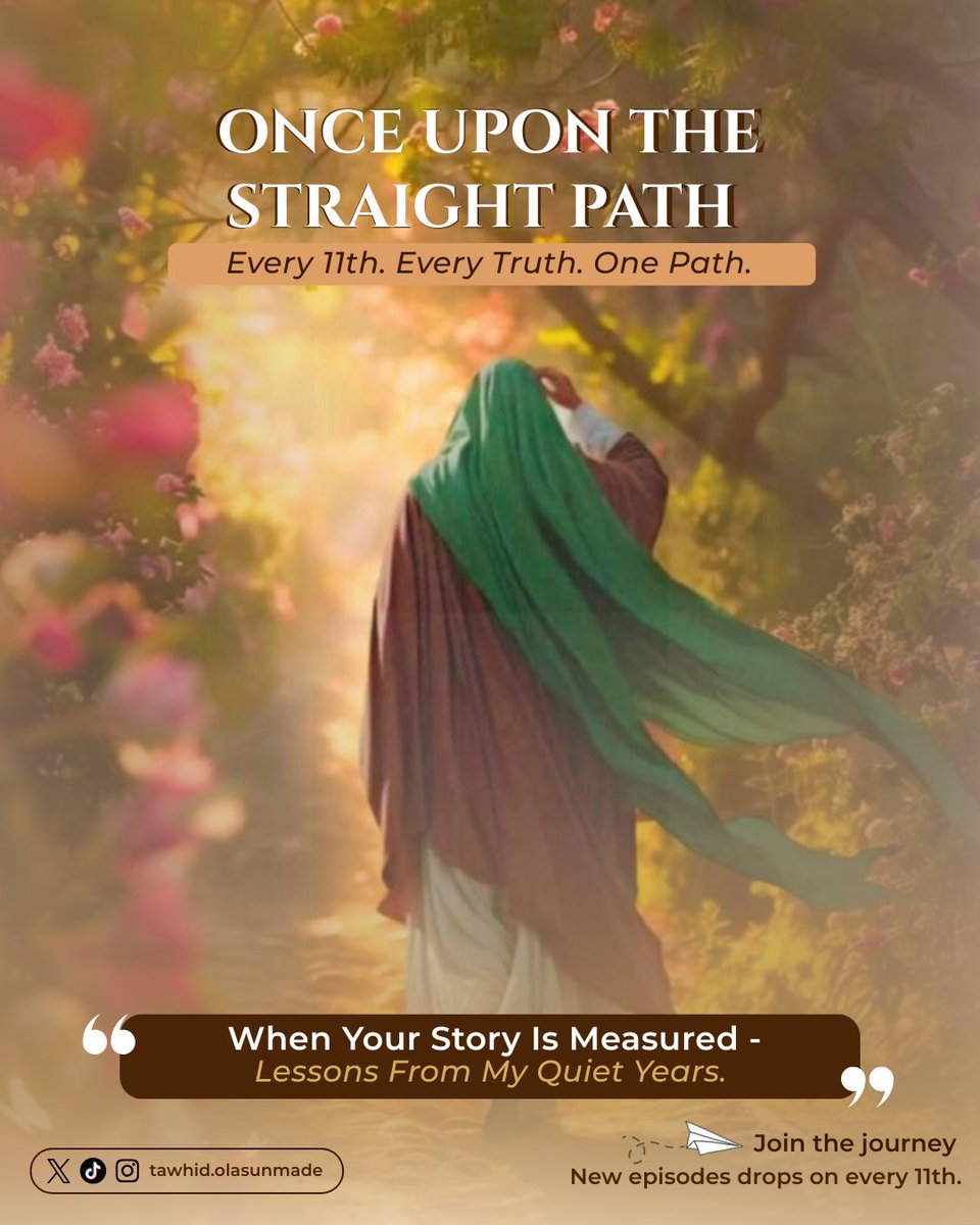 TawhidOlasun's tweet photo. Stop chasing applause. The most powerful stories are written in silence.

​True victory isn't about who sees you - it's about who you are when no one is looking. Stop running. Start building. 

​Episode 8 is live: [Link in my bio]

​#MusaTawhid #TheStraightPath #Faith https://t.co/teapbsphaK