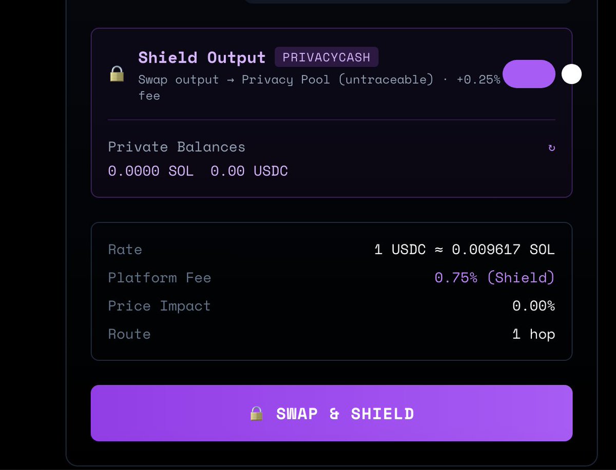 altheiaAI's tweet photo. Our long term goal at Solis is clear and simple. We want to build a platform that onboards investors to tokenized assets in a meaningful and useful way. 

Of course that journey for us is a long one and a major narrative that has been forming and will only continue to grow is privacy. As the blockchain grows and more government and regulator oversight becomes inevitable, investors deserve an option to keep there on chain actions private...

One of our first integrations, currently live on our Beta site is @theprivacycash and its zero-knowledge (ZK) powered system. Their tech breaks on chain links using cryptography ensuring deposits and withdrawals cant be traced back to each other.

(Privacy swaps don't just keep your activity secret. But because the swap is being shielded you are also protected from front running MEV bots.)

How Privacy Cash will work on Solis:

After toggling "shielded swaps" 

Your amount is sent to a privacy pool with a secret statement "proving" you committed funds without saying "how much".  

Your shielded amount will not be visible in your wallet but will be visible when connected to Solis (but only to you).

Of course the option to withdraw to an external wallet or burner wallet is available too. 

We are excited to have this feature already integrated and look forward to optimizing its use within Solis.

Over the next 30 days we will have alot more new updates and integrations as we work to achieve our goal.

follow along, visit our live Beta and share @SolisTerminal 
 
If you have any questions about our Project, current features or about Tokenization  feel free to drop them!

#privacycash
#CryptoCommunity 
#Solana
#tokenization