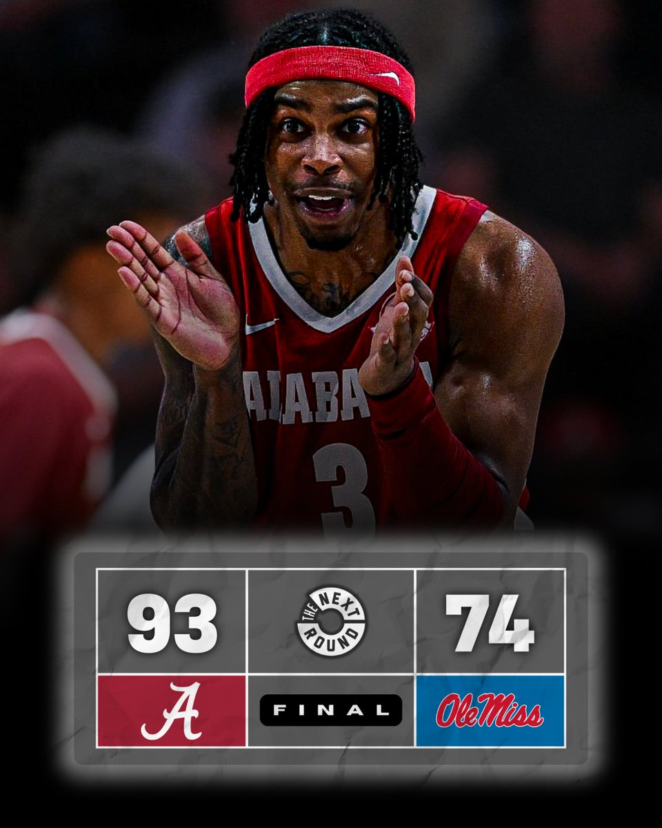 NextRoundLive's tweet photo. Bama picks up another SEC road win 🔥

Latrell Wrightsell leads the Crimson Tide with 21 points, and his 2nd 7-three point game of the season https://t.co/z2PQGeT0A8