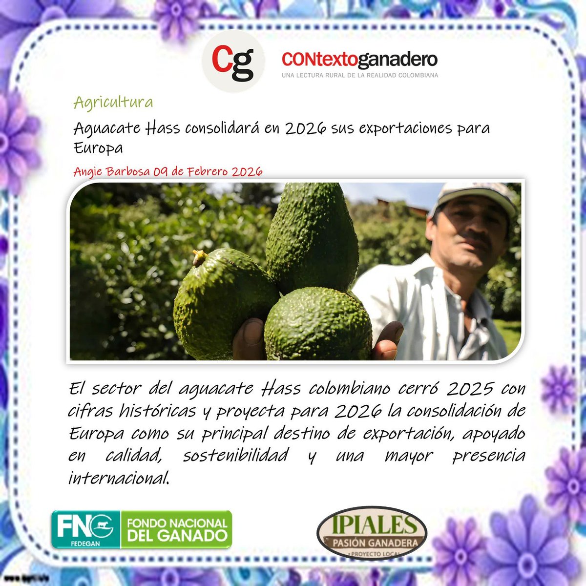 Europa seguirá siendo el foco principal en 2026, sin descuidar el avance logrado en Estados Unidos y otros mercados como Canadá, Latinoamérica y Asia.

contextoganadero.com/agricultura/ag…

<a href="/jflafaurie/">José Félix Lafaurie</a> 
<a href="/Fedegan/">FEDEGAN</a>
<a href="/ContGanadero/">CONtexto Ganadero</a>

#ConstruyendoGanadería 
#OrgullosamenteGanaderos