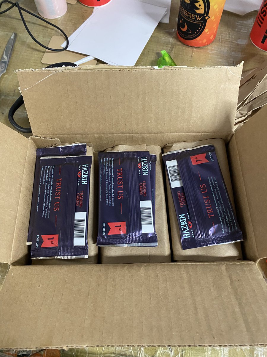 My cards have arrived i’ll be opening them during my lunch break. #HazbinHotel #hazbinhoteltradingcards