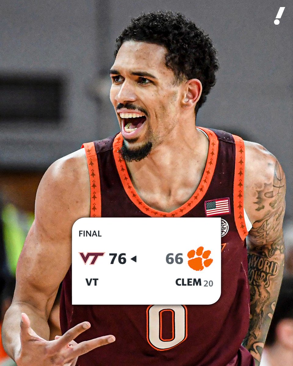 YahooSports's tweet photo. Virginia Tech picks up their SECOND ranked win of the season after taking down No. 20 Clemson 🔥 https://t.co/YC2ugicO1r