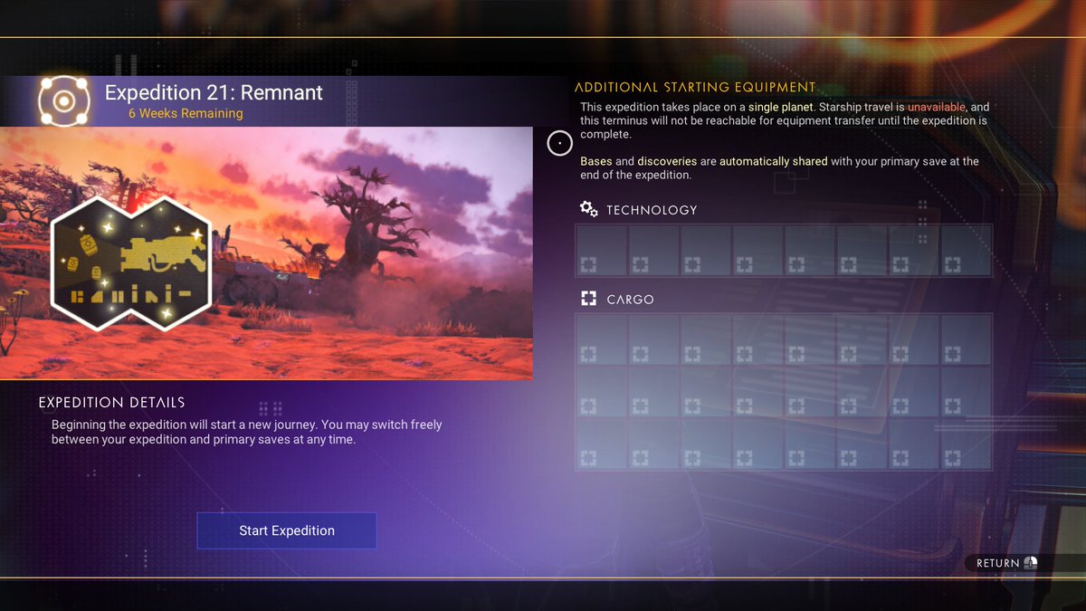 PJyagi's tweet photo. #NoMansSky 共同探索#21、更新告知の動画でもしやとは思ったが、アノマリーターミナルから開始しようとすると「今回は惑星１つでの進行となり、宇宙船の使用は出来ずこのターミナルも探索終了まで利用出来ません」ってある。マジでみんなに公平なゼロからのスタートだぜ。 https://t.co/WW7MUBiydw