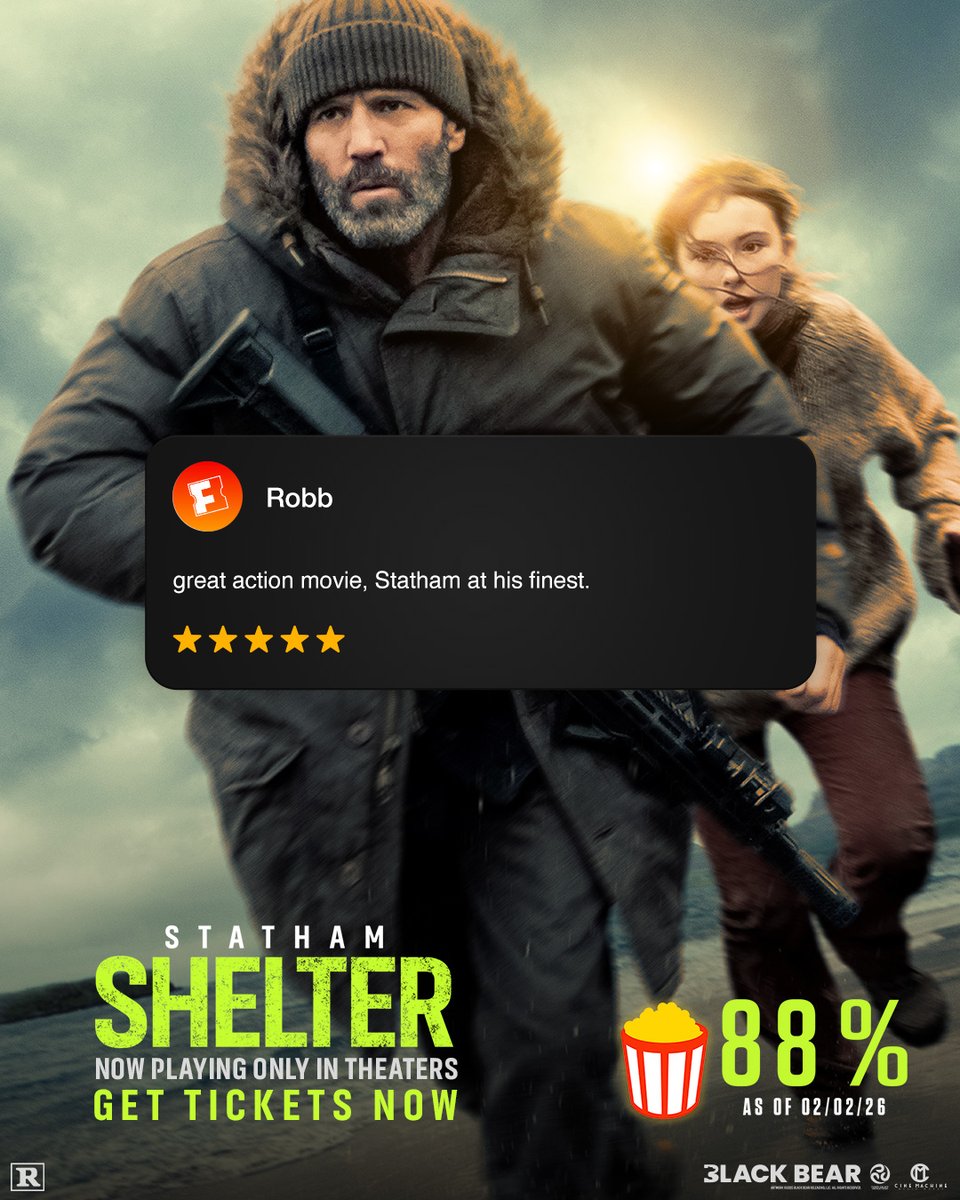 action fans don’t hype lightly.
they’re giving jason statham five stars in shelter.
now playing only in theaters.
get tickets now.