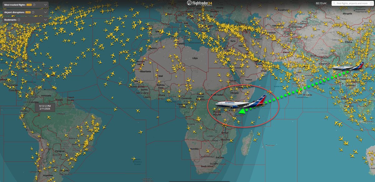 FlconEYES's tweet photo. @BrunoRguezP está en #Mombasa #Kenya desde el:
#7Febrero en el #IL96 CU-T1250 🤔 https://t.co/4MtqsFkBLU