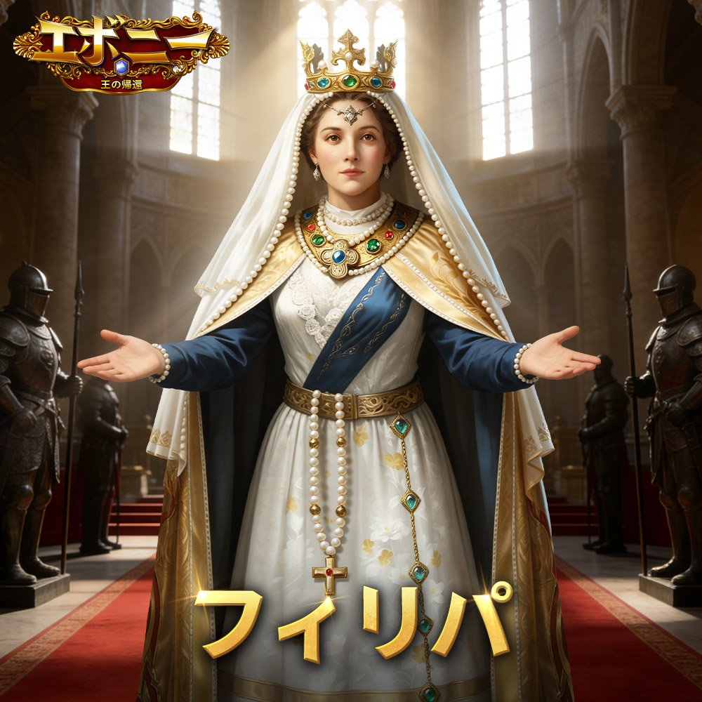 🌟 新たな将軍登場：フィリパ 👑

結婚によって数世紀にわたる英葡同盟を結び、ポルトガルに輝かしい世代の王族たちを育て上げたポルトガルの女王。✨⚜️

🎯 スキル：ウィンザー条約