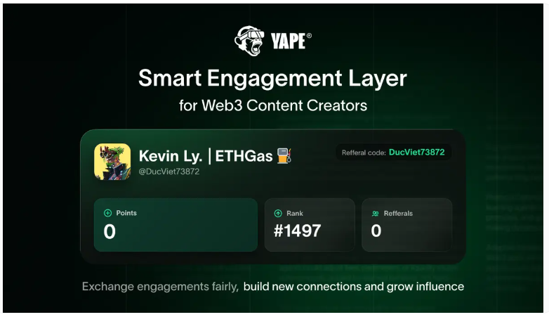 DucViet73872's tweet image. Đang build X mà chưa #Yap là thiếu sót lớn đó nha 

Tận dụng từng bài post của bạn để kiếm thêm điểm thưởng 

Cơ chế siêu đơn giản:
👉 Viết bài trên nền tảng
👉 Tương tác: like • comment • retweet • follow
👉 Nhận điểm theo lượt tương tác
🏆 Reward @yapeclub