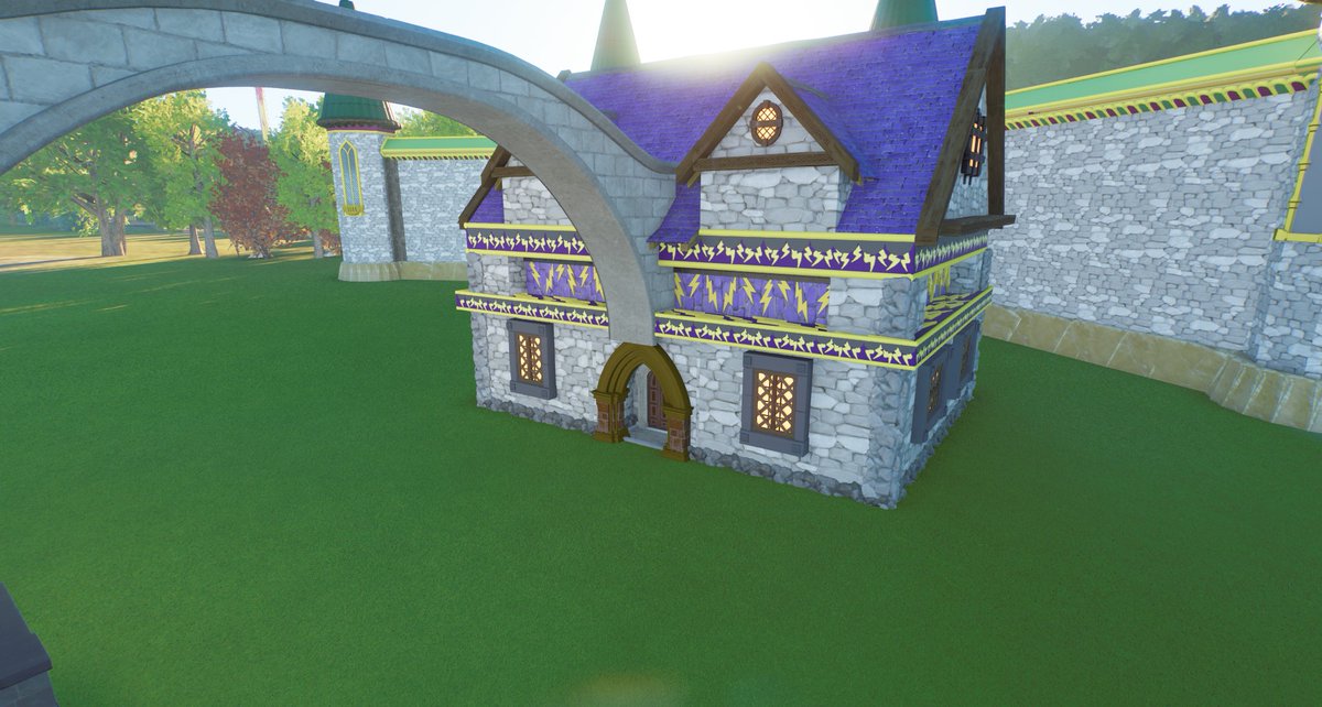 A Storm is coming! 

<a href="/Wizard101/">Wizard101</a>'s Ravenwood is being rebuilt in @PlanetCoaster2! 

What do we think of the Storm School and Storm Tower? hehehe

(Still a work in progress, tweaking things, and adding more details)
(1/2)