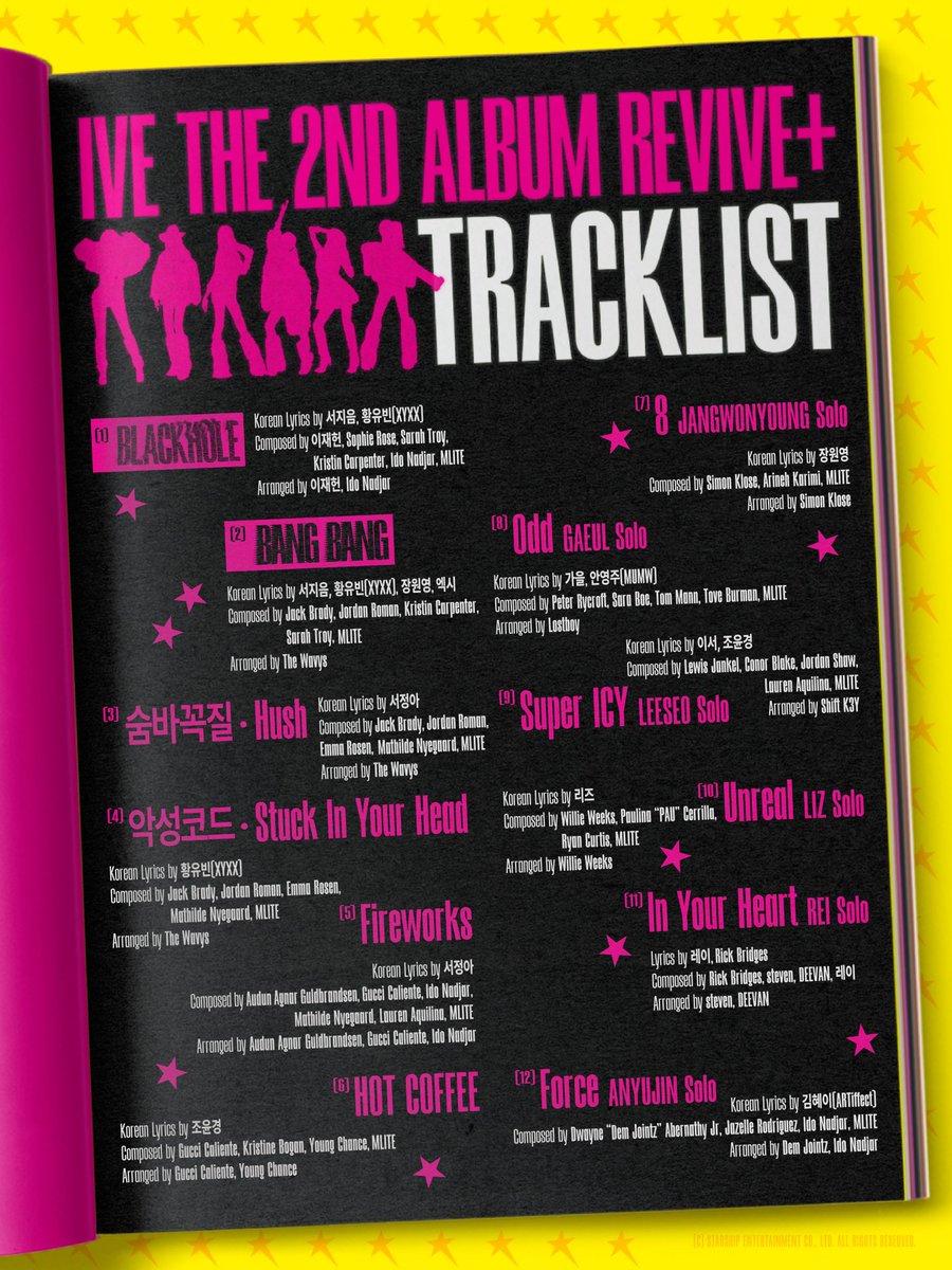 IVE
THE 2ND ALBUM <REVIVE+>
2026.02.23

✓ TRACKLIST

#IVE #아이브 
#BANGBANG #IVE_BANGBANG
#BLACKHOLE