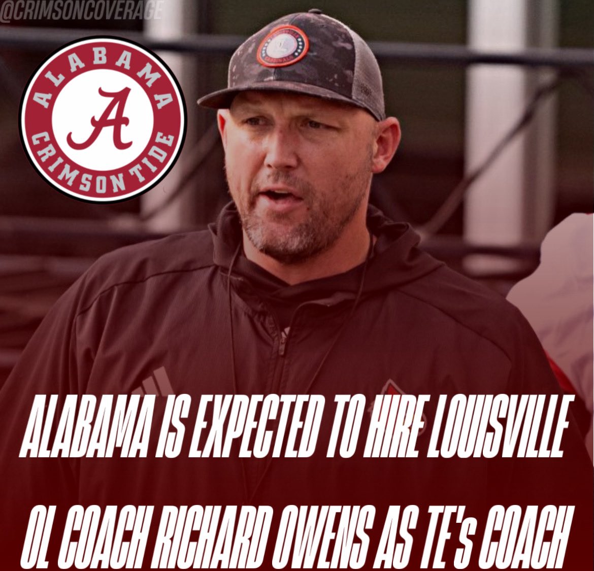 BREAKING: Alabama is expected to hire Louisville OL coach Richard Owens to serve as its next tight ends coach.

Owens has spent the last three seasons at Louisville. The Cardinals average almost 176 rushing yards per game in the last three seasons. 

The Louisville alumni will