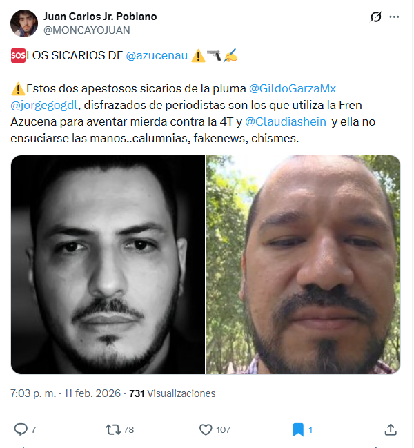 #México | <a href="/JesusRCuevas/">Jesús Ramírez Cuevas</a> basta de hostigamiento.
La red de cuentas que impulsas en agresiones (incluida <a href="/catrina_nortena/">La Catrina Norteña</a> y sus cuentas falsas y cuentas ligadas a Manuel Cárdenas/#RedAMLO) está escalando contra <a href="/azucenau/">Azucena Uresti</a> <a href="/jorgegogdl/">Jorge García Orozco</a> y contra mí.
Te responsabilizo por cualquier daño