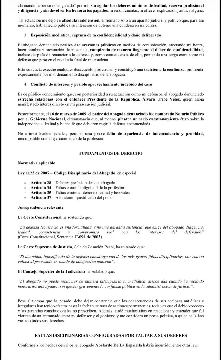 GustavoBolivar's tweet image. Resumo la denuncia:
Abelardo cobró $5.000 millones a David Murcia, por adelantado y en efectivo para asumir su defensa (¿los declaró a la DIAN?) más otras sumas por “lobby” en el Congreso, etc. De la Espriella renuncia a la defensa sin resultados y sin devolver la plata y…