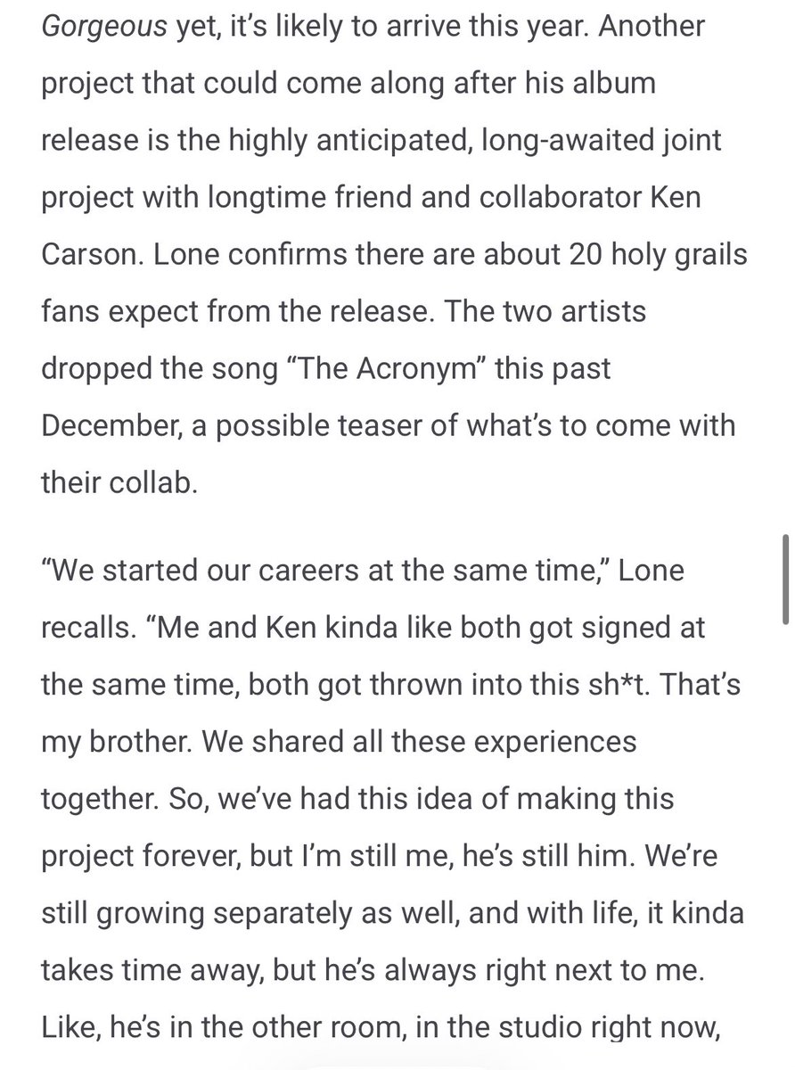 STRAPPEDUS's tweet image. Destroy Lonely confirms that his upcoming collab album with Ken Carson will contain up to 20 ‘holy grails’ and is being actively worked on via XXL 🚨