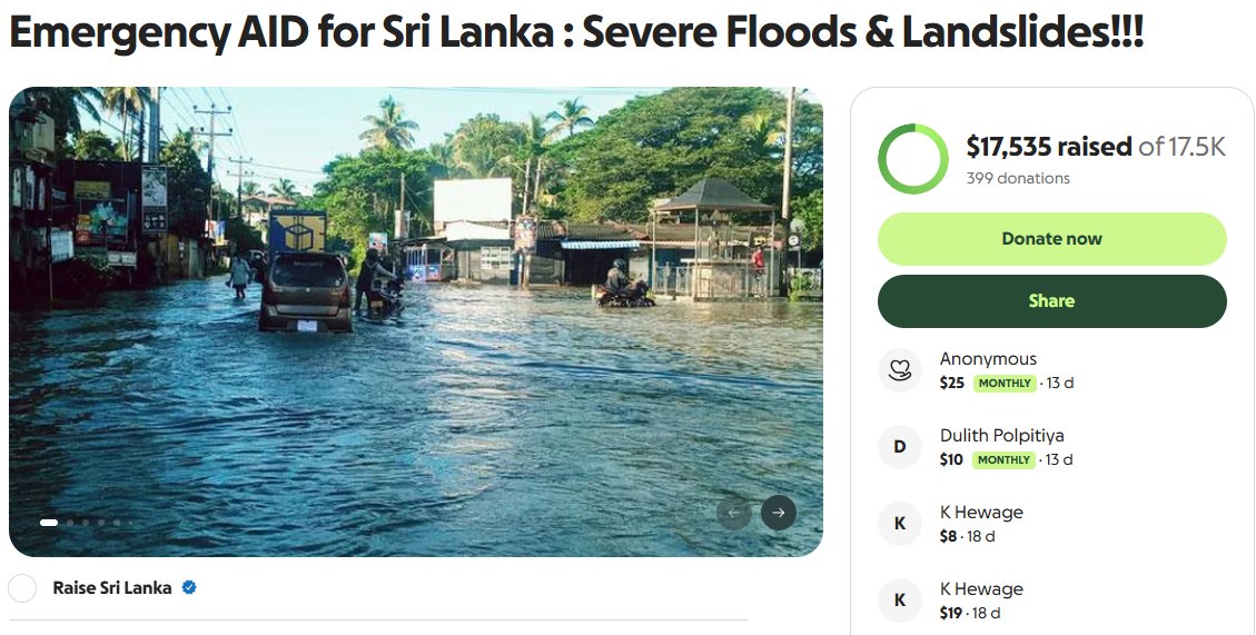CaterAlex67446's tweet photo. Promoted Emergency Aid for Sri Lanka Weather Crisis to boost visibility and donor support — helping raise urgent relief for families affected by severe floods and landslides. 🌍
👉 https://t.co/ZOnPD0iaHn
Need results for your GoFundMe? 📩 DM me
#Crowdfunding #GoFundMe https://t.co/D5a25ngh28