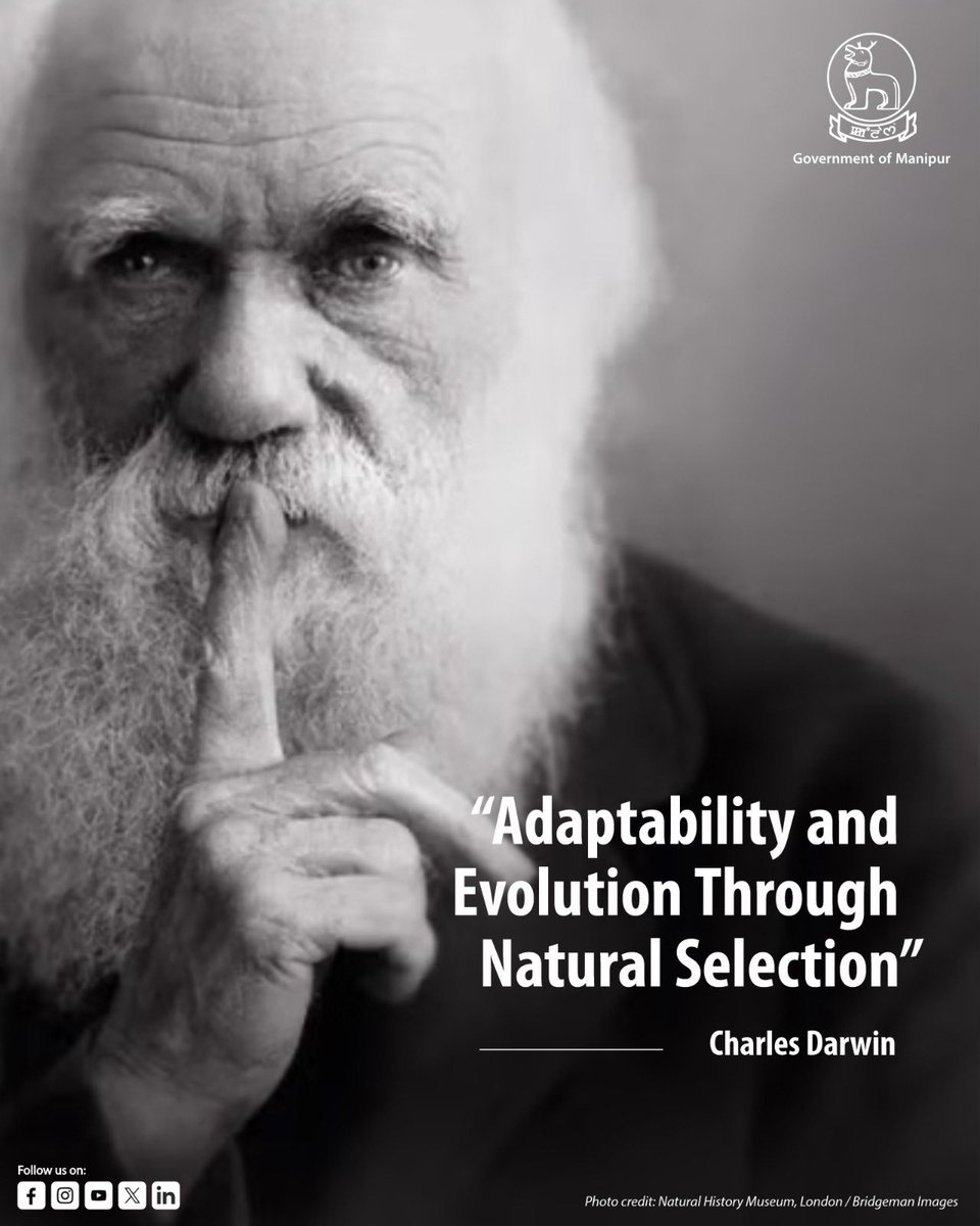 govt_of_manipur's tweet image. On Darwin Day, we honour Charles Darwin and his groundbreaking theory of evolution that transformed the way we understand life on Earth. His work reminds us of the power of curiosity, scientific thinking,
 and continuous learning.

#GovernmentOfManipur #DarwinDay #ScienceMatters