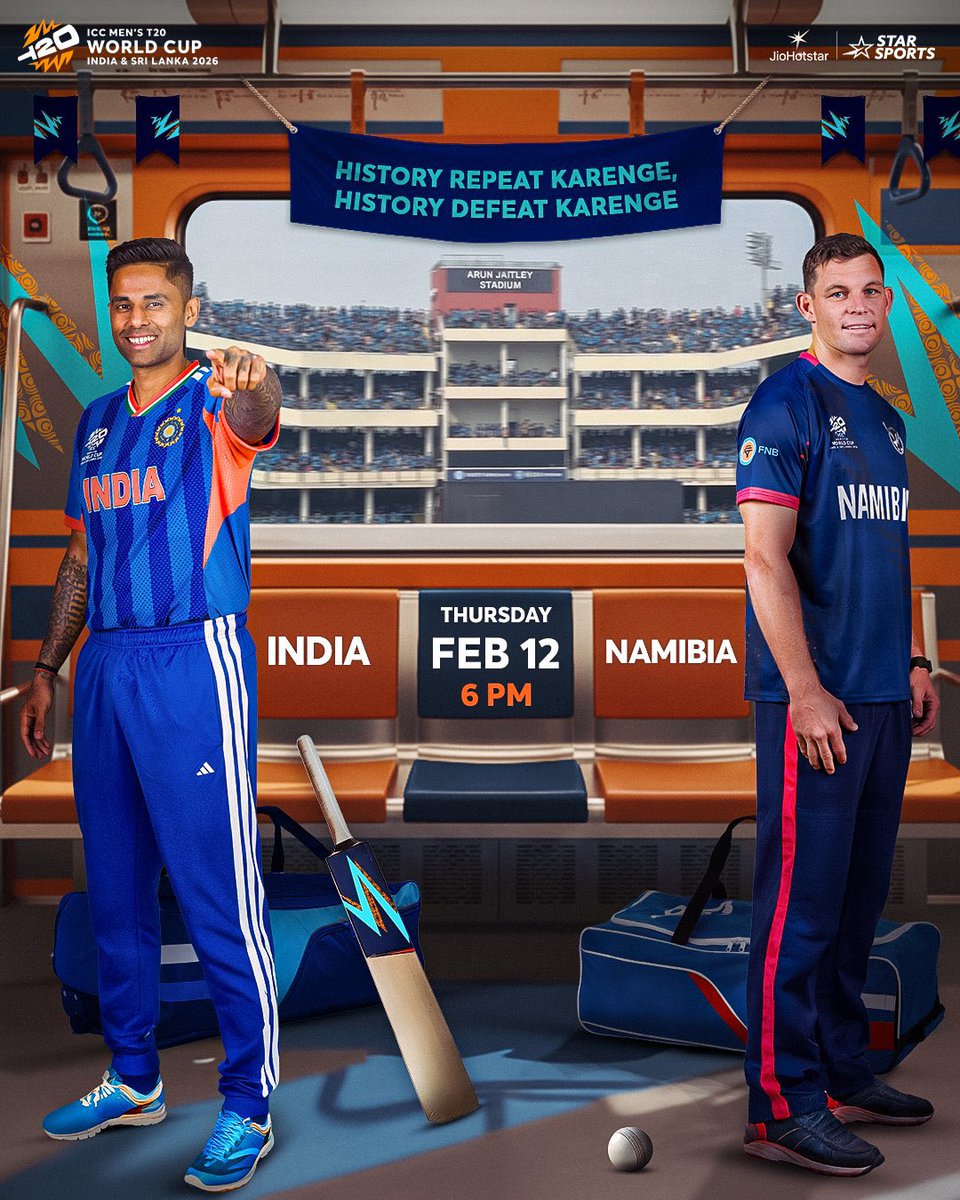 cricupsdaily's tweet photo. Star Sports special edit poster for India vs Namibia match today in Delhi!!

#T20WorldCup2026 #WIvsENG https://t.co/qGiEeGKsll