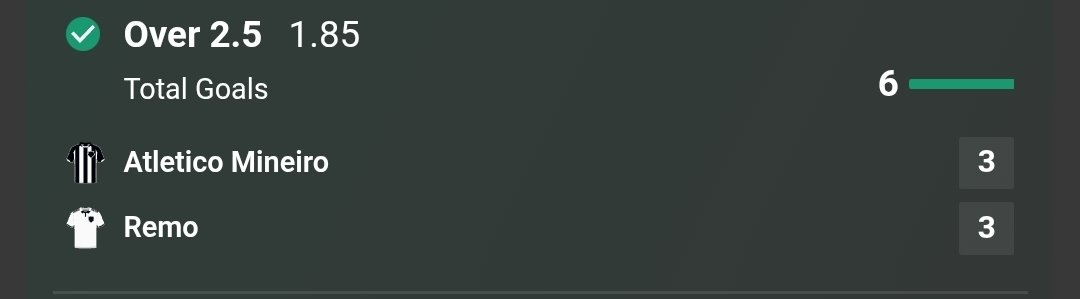 SAFilesChris's tweet image. 4 selections for tonight's 🇧🇷 Brasileirão &amp;amp; 🏆 Libertadores

🇧🇷 Atletico Mineiro 3-3 Remo 🇧🇷
Over 2.5 Goals ✅️

🇧🇷 Vasco 26-8 Bragantino 🇧🇷
Vasco Over 13.5 Shots ✅️

🇵🇪 A. Lima 22-18 2 de Mayo 🇵🇾
A. Lima Over 17.5 Shots ✅️

🇧🇷 Sao Paulo 2-0 Gremio 🇧🇷
Both Teams To Score ✖️