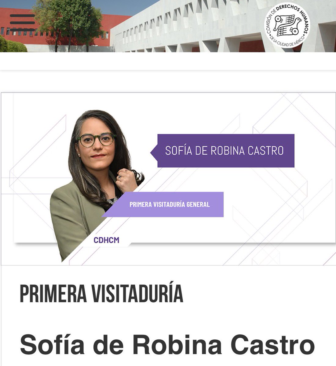 Este año me integré como Primera Visitadora General en la <a href="/CDHCMX/">Comisión de DH de la Ciudad de México</a> 

Que este sea espacio para documentar, acompañar a víctimas y cuando toque señalar violaciones. 
Necesaria siempre una Institución que garantice vigilancia desde los derechos y sea freno vs abusos.

Seguimos