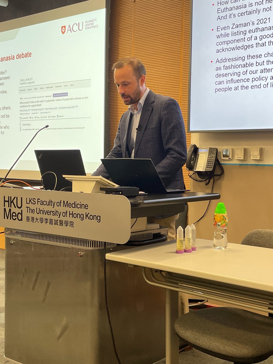 hku_mehu's tweet photo. ✨ Last week, we were delighted to welcome Dr Xavier Symons (@xaviersymons) from The Plunkett Centre for Ethics (@PlunkettCentre) at Australian Catholic University (@ACUmedia) to #HKUMed/ #MEHU for a lunchtime seminar on "What does it mean to flourish when life is coming to an end?"  We were also joined by Prof Emmanuel Cheung, who shared valuable insights from a clinician’s perspective.

❓ Together, we explored pressing questions around end‑of‑life experiences, the possibilities for meaning and moral growth at the end-of-life, and some suggestions for improving clinical practice.

🌱 It was a truly flourishing discussion—thoughtful, inspiring, and deeply human.

@hku_mehu @hkucmel @hkumed @HKUniversity

#MEHU #Conversations #Connections #MeaningOfLife #Flourish #EndOfLife #EndOfLifeCare #Bioethics #Ethics #Humanities #MedicalHumanities