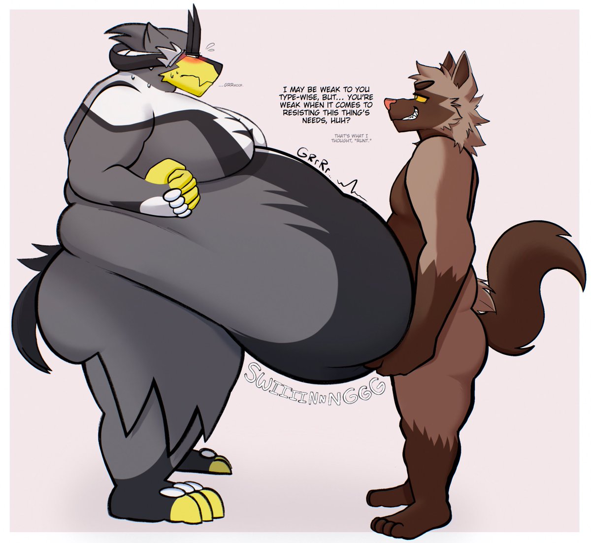 "I may be weak to you type-wise, but I'm not scared of you. I know your true weakness, and I'm not afraid to exploit it."

Urshifu may talk a tough game, but his gut leaves him extremely vulnerable. If you give his hulking tank an ounce of attention, the big bear instantly melts.