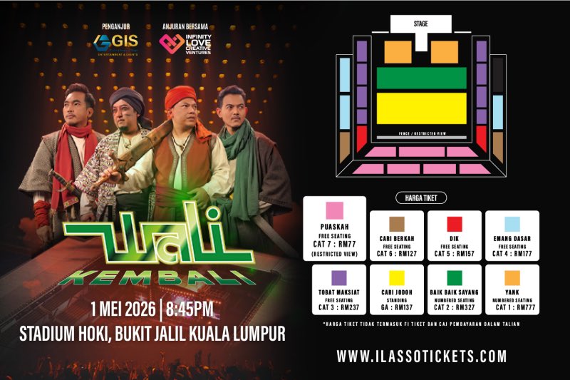 turocarolina's tweet image. TICKETING SERVICE 💥💥

WALI BAND KEMBALI in KL🇲🇾

❗️Tickets go on sale on 12 February at 12PM❗️

✨service charge: RM20 per tic (50% refundable if unsuccessful)
✨check pinned tweets/highlights for tix proofs &amp;amp; cust feedbacks
✨can dm   to book 💗

#WALIBAND #WALIBANDinKL