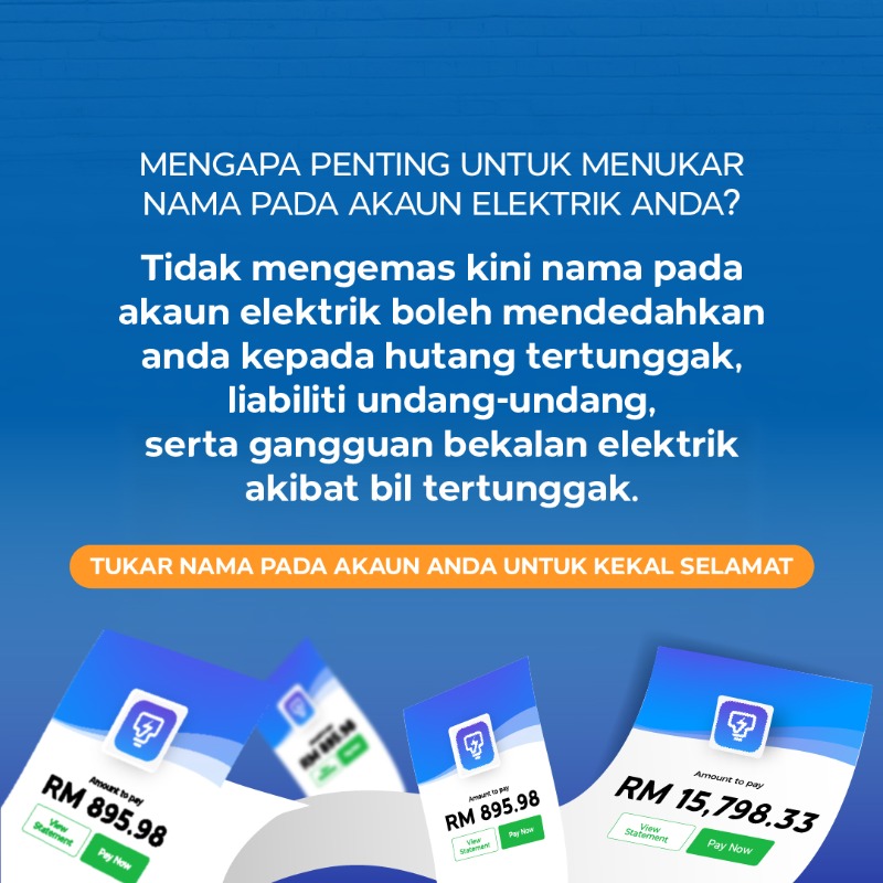 Tenaga_Nasional's tweet photo. Akaun TNB yang tidak dikemas kini boleh menjejaskan kita. Usah risau, permohonan penutupan akaun atau penukaran akaun penyewa kini boleh dilakukan dengan mudah dan selamat!