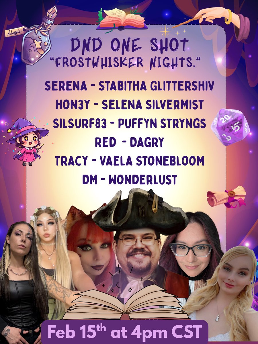 You are officially summoned to my FIRST EVER birthday D&amp;D one-shot campaign 🎲🔥

We’re celebrating all weekend long, but on February 15th at 4PM the dice roll and the chaos begins.

Super excited to jump into this adventure with pals!
Bring snacks. Bring vibes. Bring bail money.