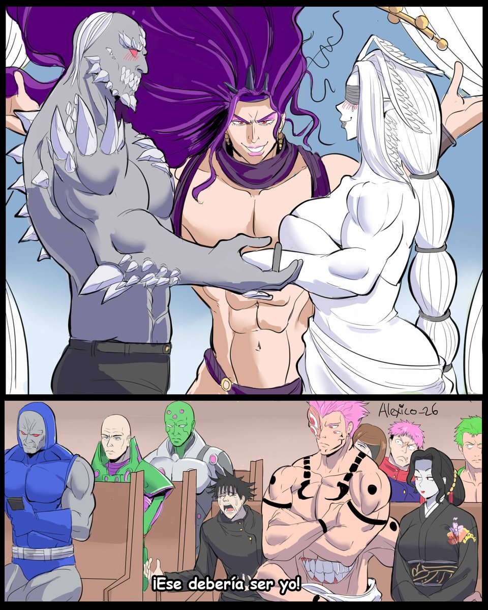 AlexicoReborn's tweet image. Comic random #95 "Boda perfecta" 
#doomsday #mahoraga #JujustuKaisen #dccomics #megumifushiguro #kars