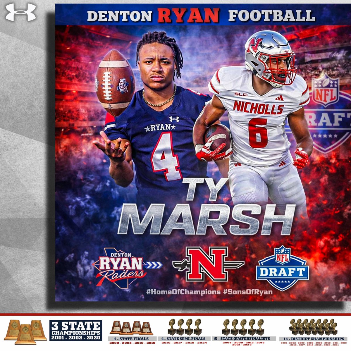 RyanRaiderFB's tweet photo. There will be New Banner going up in April! 
Ryan Factory
#HomeOfChampions
#SonsOfRya 
@NFL 
@TexasFootball
@sports_drc 
@DRR_Recruiting https://t.co/GeqwbEZN8N