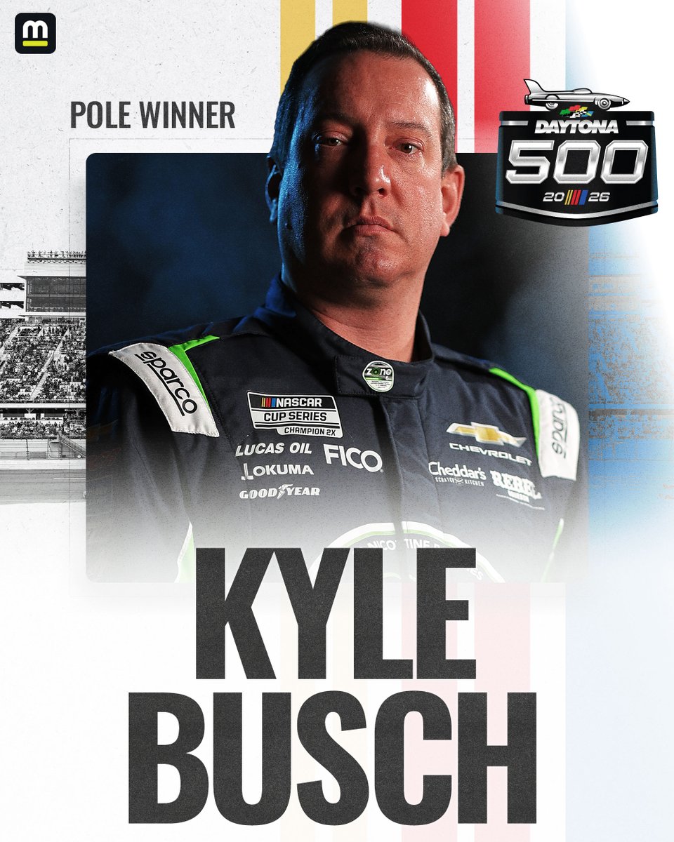 TIME TO GET ROWDY!

Kyle Busch wins the pole for Sunday's #Daytona500.