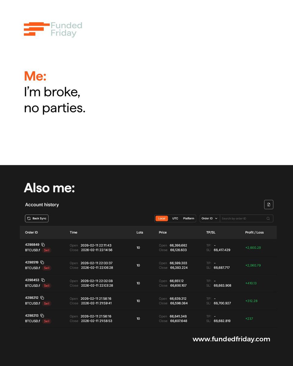 Fundedfriday's tweet photo. Tag that trader friend who acts poorโฆ
but is secretly minting money. ๐๐ธ
We all know one. ๐๐
#FundedFriday #Humor #Trading #GetFunded #PropTrading #FridayPayouts https://t.co/8v6HYa6glP