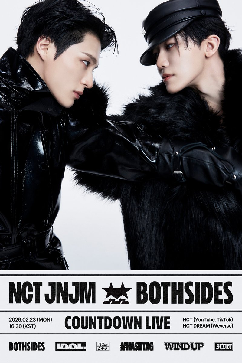 NCT JNJM 'BOTH SIDES' Countdown Live
➫ 2026.02.23 4:30 PM (KST)

📍 YouTube / TikTok NCT Channel, Weverse NCT DREAM Channel
코너 참여 ➫ forms.gle/QHtasS6Z666J51…

#NCTJNJM #BOTHSIDES
#NCTJNJM_BOTHSIDES