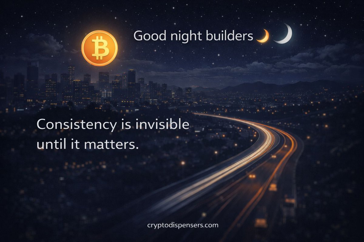 cryptodispenser's tweet photo. Good night builders 🌙
Consistency is invisible
until it matters.
#SystemDesign #CryptoDurability #FinancialTools https://t.co/eqJcJsGSdj