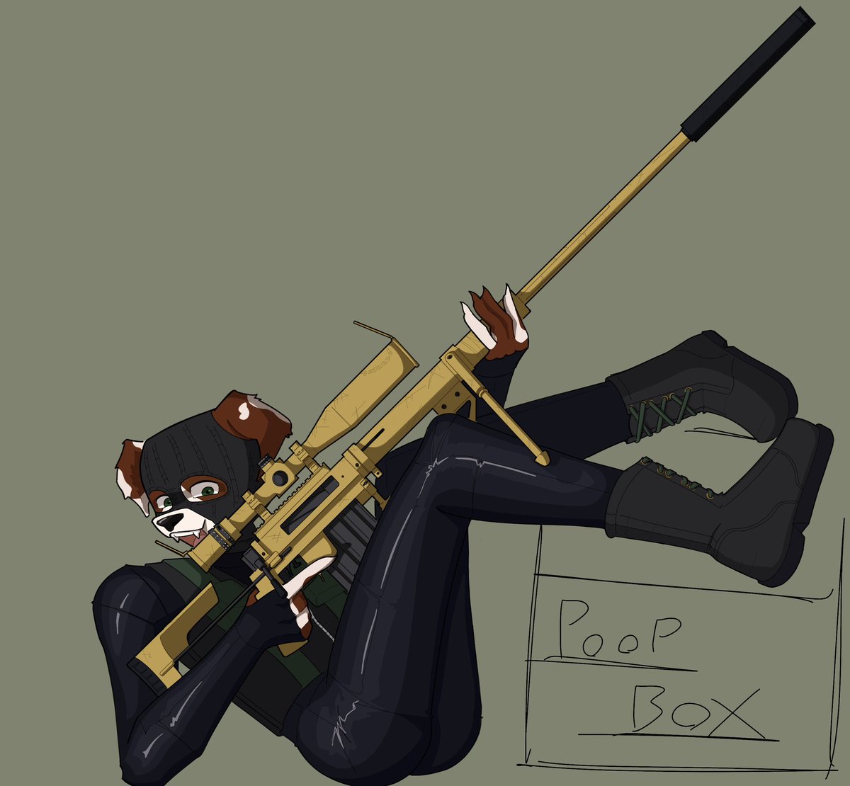 twink with a gun (dog edition)