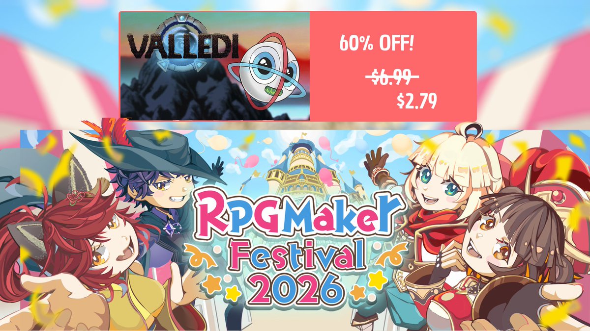 Valledi is on sale and on the RPG Maker Festival!! <3

Page: store.steampowered.com/app/2151490

#puzzle #indiedev #indiegame #gamedev #valledi #pixelartist