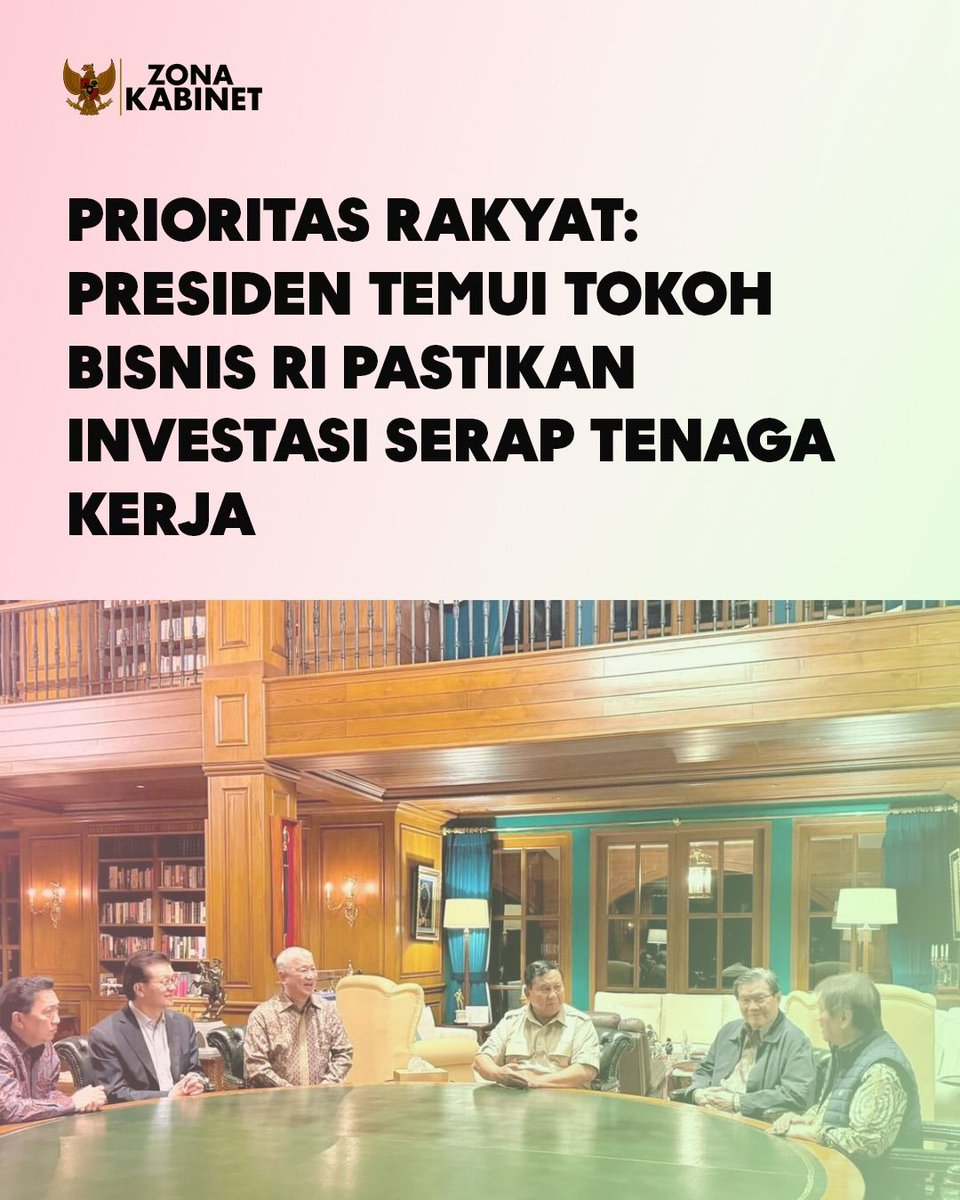 ChibiFar's tweet photo. prioritaskan rakyat, presiden temui tokoh bisnis untuk investasi serap tenaga kerja #EkonomiProRakyat
Prabowo Rangkul Pengusaha https://t.co/6oBa6l2EvA