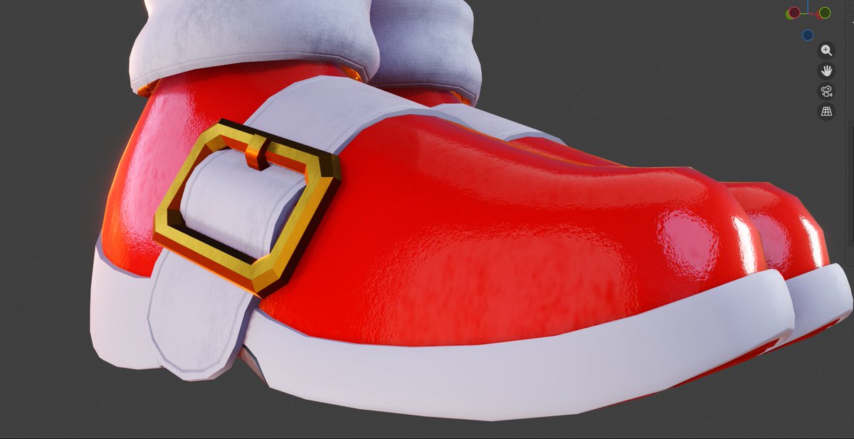 I redid the material on my Sonic's boots to look more like patent leather