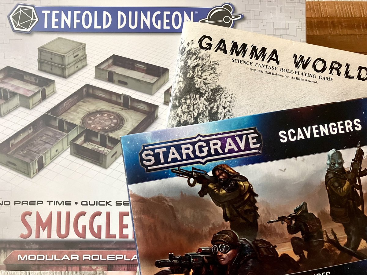 Getting together terrain and miniatures for my Gamma World game.  Looking forward to bringing these to the table!
#ttrpg #stargrave #tenfolddungeon #gammaworld #scifi #RPG